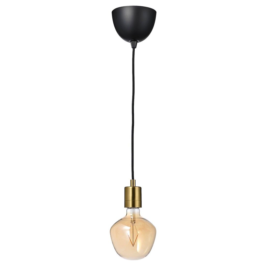 SKAFTET / MOLNART Подвесной светильник с лампочкой, латунный в форме колокола / коричневое прозрачное стекло