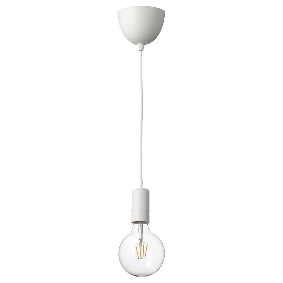 SUNNEBY / LUNNOM Подвесной светильник с лампочкой, белый / прозрачное стекло