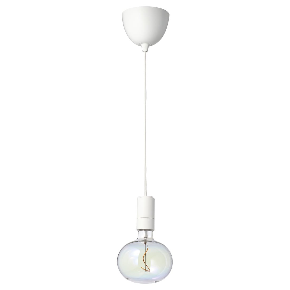 SUNNEBY СУННЕБЮ / MOLNART Подвесной светильник с лампочкой, белый / в форме эллипса разноцветный