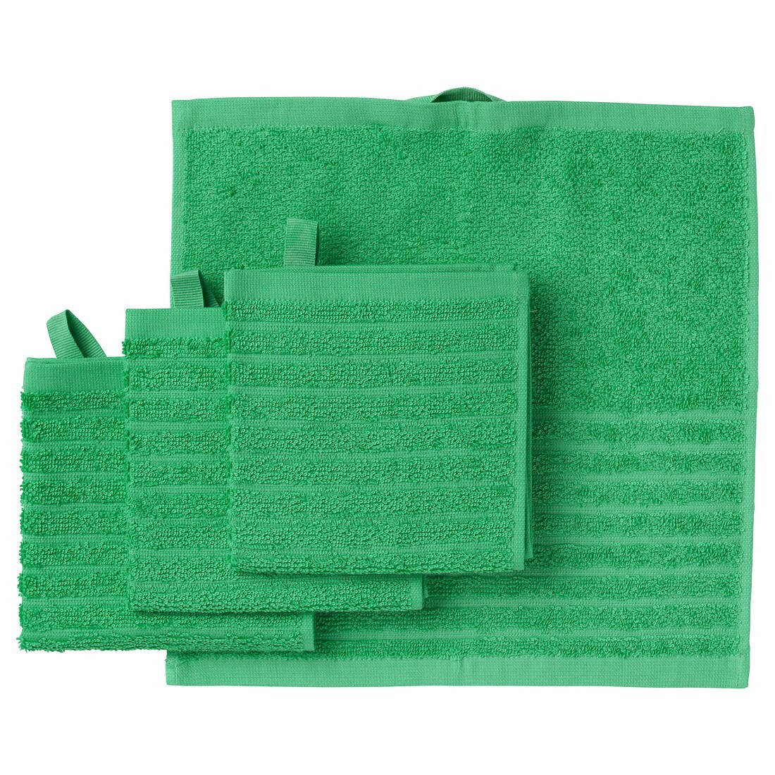 VÅGSJÖN Полотенце, ярко-зеленый, 30x30 см