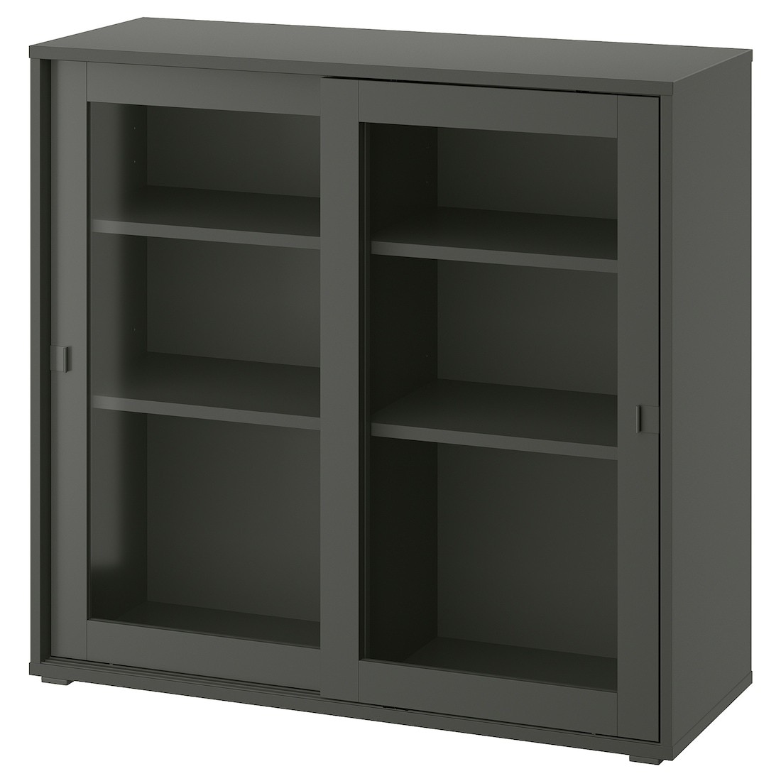 VIHALS Шкаф-витрина с раздвижными дверями, темно-серый, 95x37x90 см