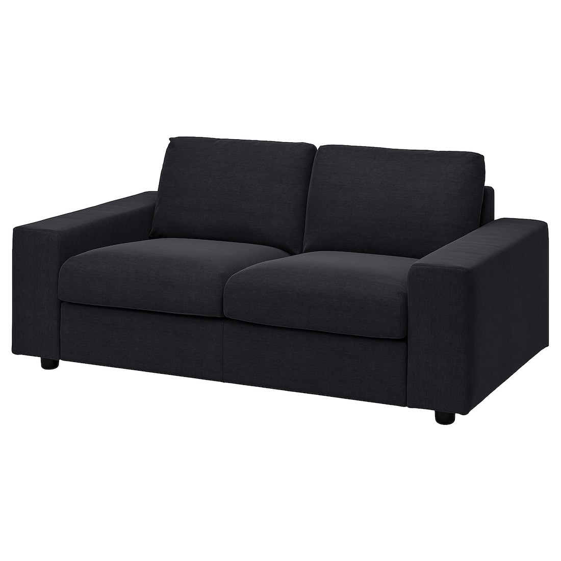 VIMLE ВИМЛЕ Чехол на 2-местный диван, с широкими подлокотниками / Saxemara черно-синий