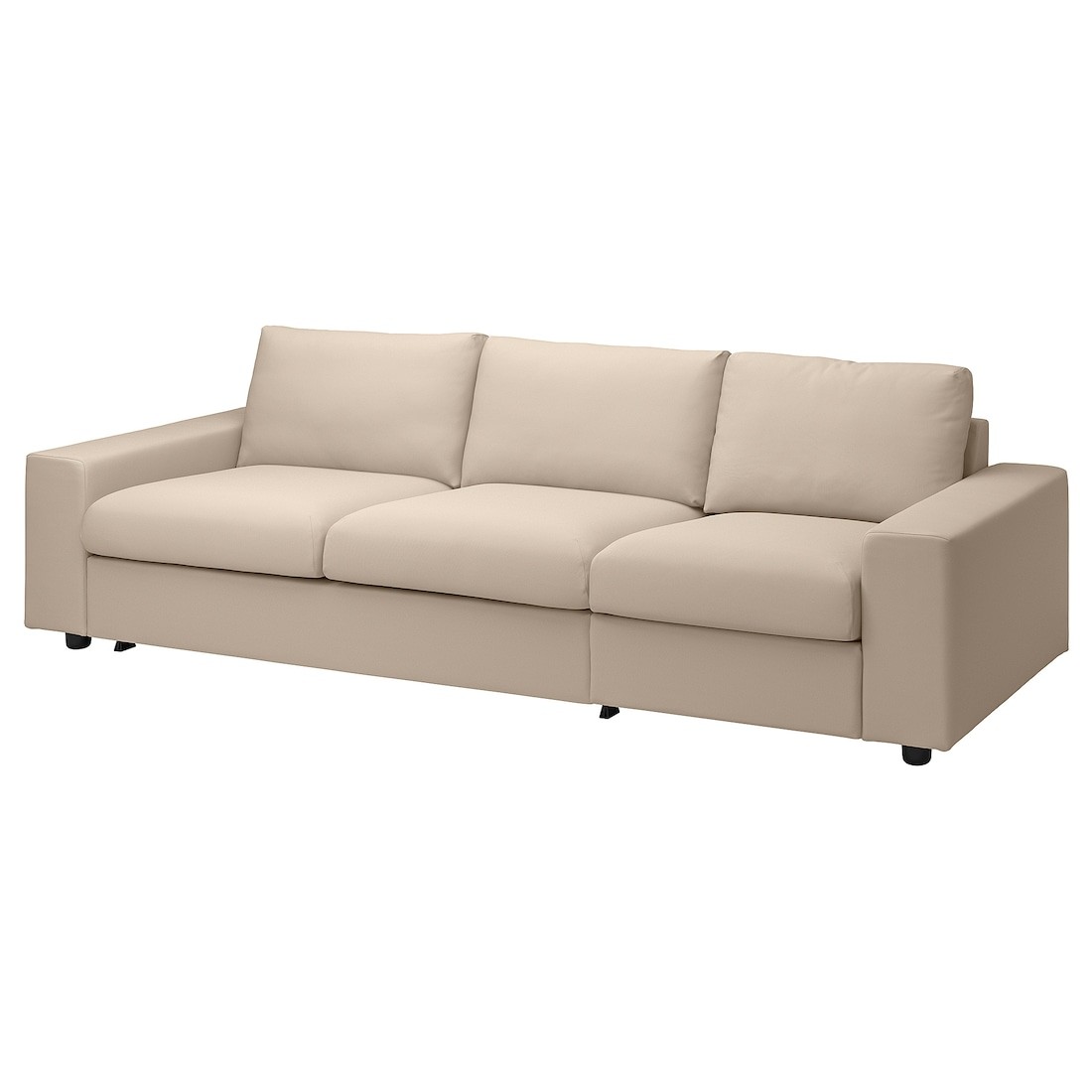 VIMLE ВИМЛЕ Чехол на 3-местный диван-кровать, с широкими подлокотниками / Hallarp бежевый