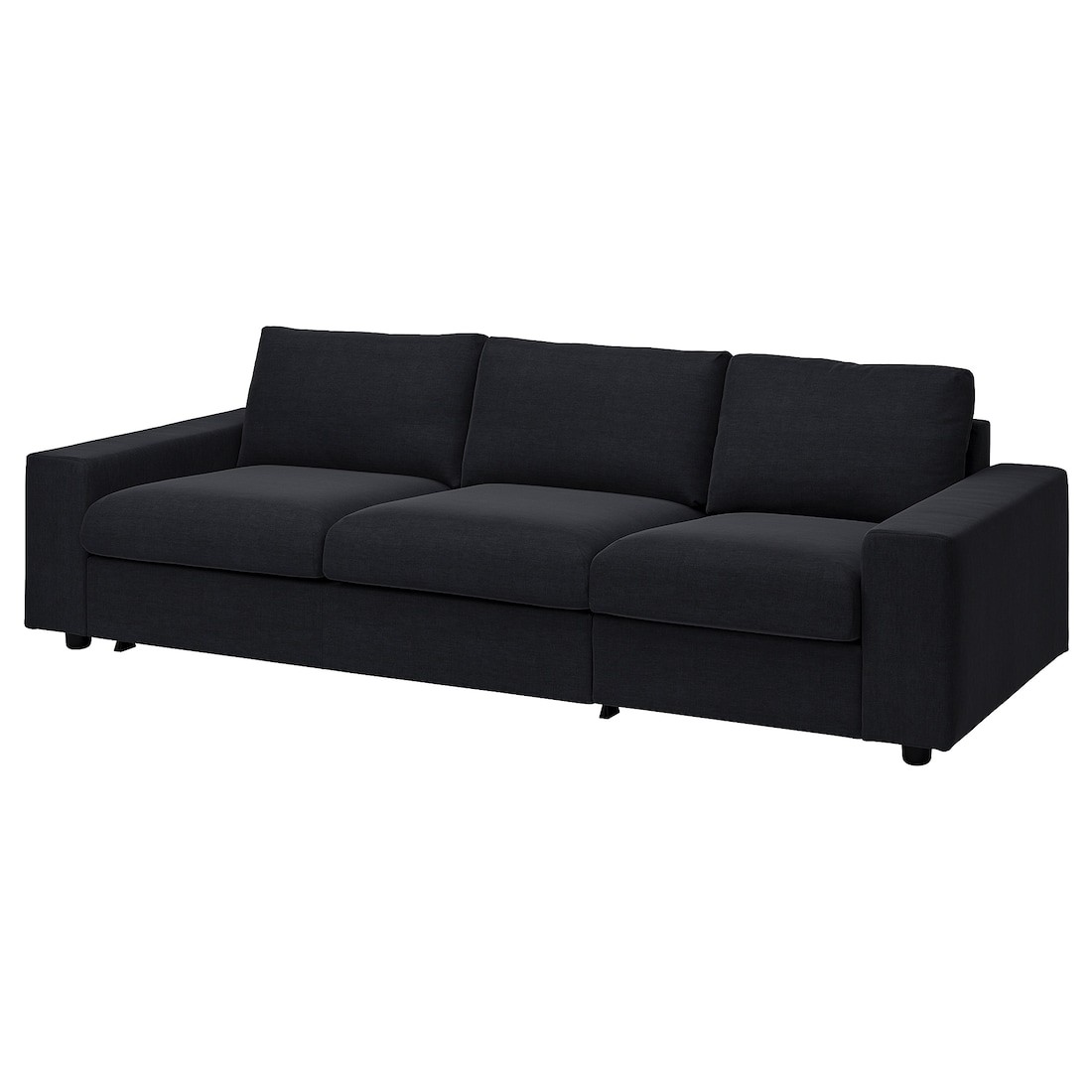 VIMLE ВИМЛЕ Чехол на 3-местный диван-кровать, с широкими подлокотниками / Saxemara черно-синий