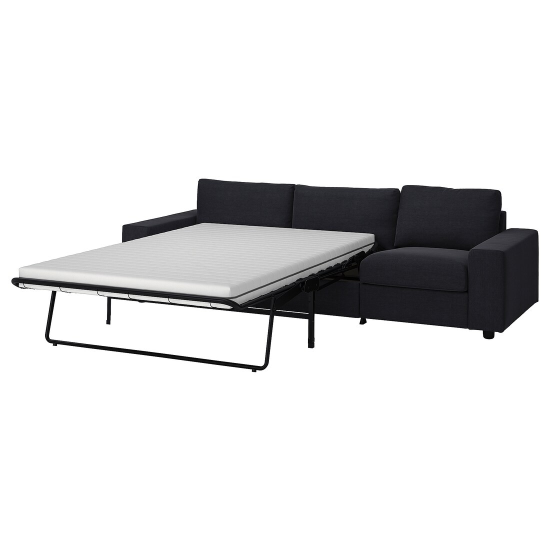 VIMLE Раскладной диван 3-местный, с широкими подлокотниками / Saxemara черно-синий