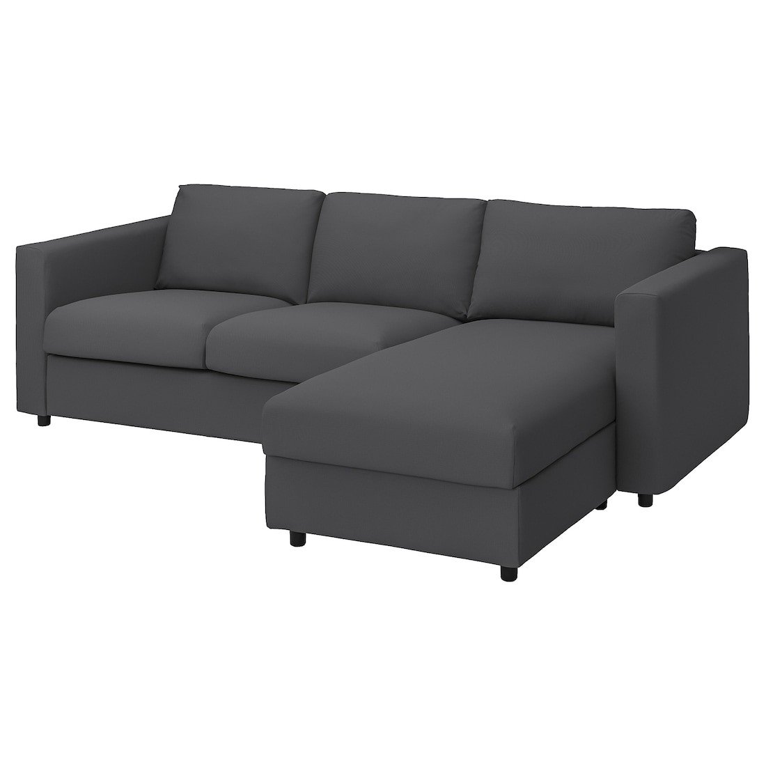 VIMLE ВИМЛЕ 3-местный диван с козеткой, Hallarp серый