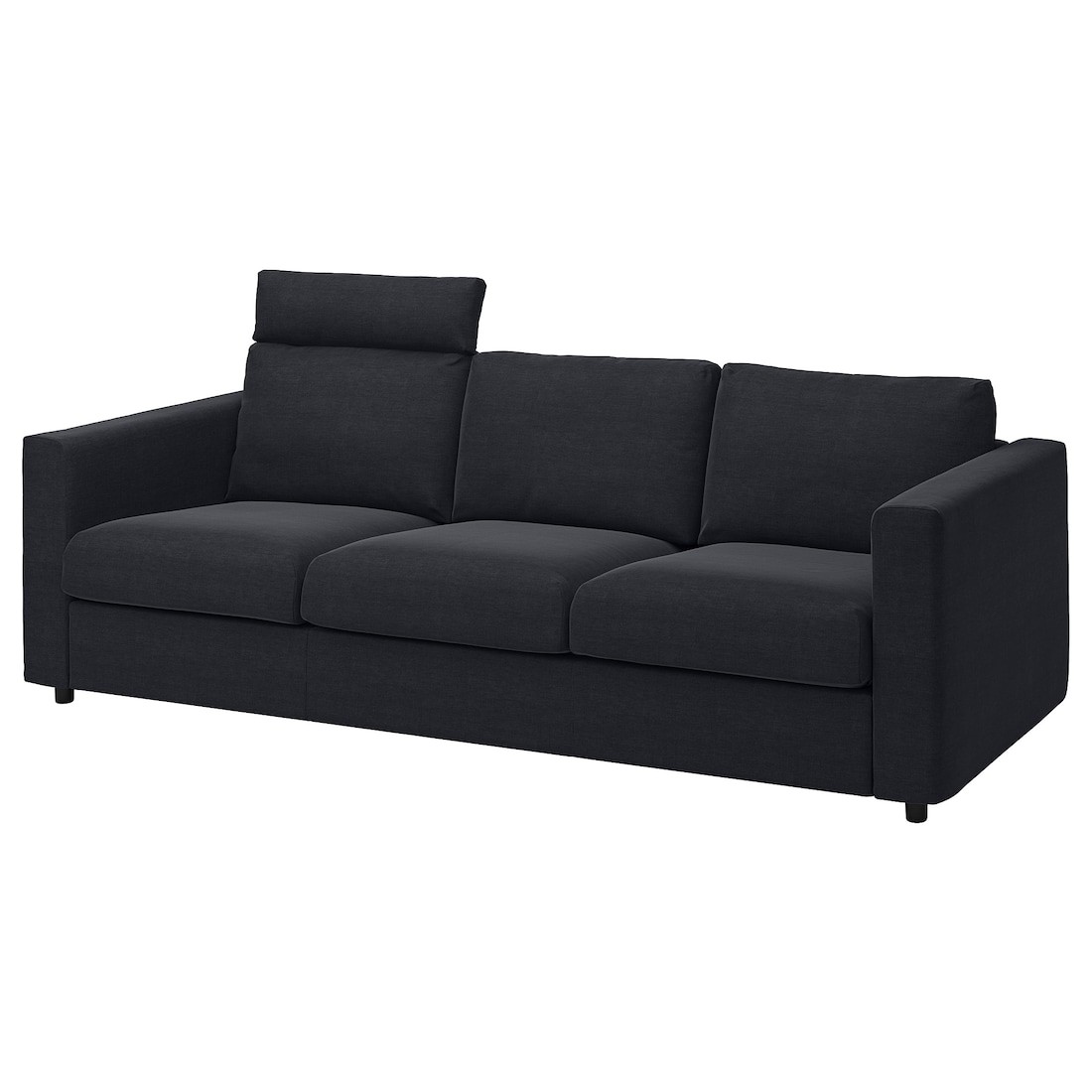 VIMLE ВИМЛЕ Чехол на 3-местный диван, с подголовником / Saxemara черно-синий