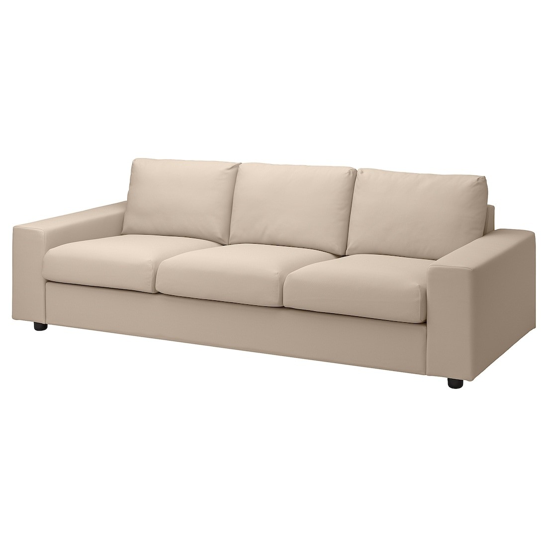 VIMLE ВИМЛЕ Чехол на 3-местный диван, с широкими подлокотниками / Hallarp бежевый