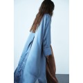 H&M Home Сатиновый халат, Пыльный синий, Разные размеры 0892090012 | 0892090012