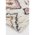 H&M Home Пушистый коврик для ванной, Натуральный белый/узор, 46x60 0901266001 | 0901266001