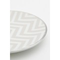 H&M Home Фарфоровая тарелка, Светло-серый/Узор 0940012001 0940012001