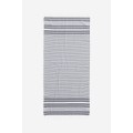 H&M Home Хлопковое пляжное полотенце, Серый антрацит/Белые полосы, 80x165 0944134001 | 0944134001