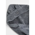 H&M Home Банное полотенце с капюшоном, Темно-серый/медвежий, 80x80 0946625006 0946625006