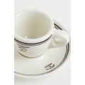 H&M Home Чашка для эспрессо и блюдце, белый черный 0989254002 | 0989254002