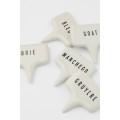 H&M Home Фарфоровые пластины для маркировки сыра, 5 шт., Натуральный белый 1012416001 | 1012416001