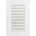 H&M Home Хлопковый ковер в полоску, Светло-серый/Полосатый, 70x140 1025421004 | 1025421004