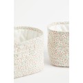H&M Home Стеганая корзина для хранения, 2 шт., Белые цветы 1040919003 | 1040919003