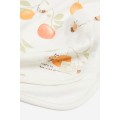 H&M Home Хлопковый плед для новорожденных, Натуральный белый/Фруктовый, 70x70 1049057003 | 1049057003