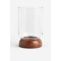 H&M Home Подсвечник из дерева и стекла, Темно-коричневый/Прозрачное стекло 1058434002 | 1058434002