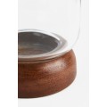 H&M Home Подсвечник из дерева и стекла, Темно-коричневый/Прозрачное стекло 1058434002 | 1058434002