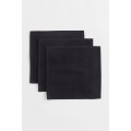 H&M Home Махровое полотенце для лица, 3 шт., Черный, 30x30 1074991002 | 1074991002