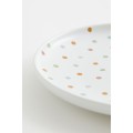 H&M Home Фарфоровая тарелка в точки, Белый/Точки 1075140001 | 1075140001