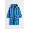 H&M Home Махровый халат в полоски, Синие/бирюзовые полосы, 98/104 (2-4Y) 1106018002 | 1106018002