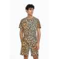 H&M Home Пижама с футболкой и шортами обычного кроя, Бежевый/Леопардовый принт, Разные размеры 1116123005 | 1116123005
