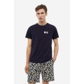 H&M Home Пижама с футболкой и шортами обычного кроя, Темно-синий/Яйца, Разные размеры 1116123010 | 1116123010