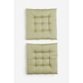 H&M Home Хлопковая подушка на стул, 2 шт., Хаки зеленый, 38x38 1178516006 | 1178516006