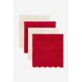 H&M Home Полотенца для лица, 4 шт., Красный/Светло-бежевый, 30x30 1182118002 | 1182118002
