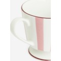 H&M Home Фарфоровая кружка на ножке, Розовые/белые полосы 1182713002 | 1182713002