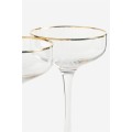 H&M Home Бокал для шампанского, 2 шт., Прозрачное стекло/Золотой 1187812001 1187812001