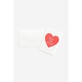 H&M Home Маленькая поздравительная открытка с конвертом, Красное сердце, 12.5x8.8 1195632004 | 1195632004