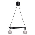 IKEA ACKJA / MOLNART Подвесной светильник с лампочкой, волнистый черный / шарик серый прозрачное стекло 79536843 795.368.43