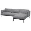 IKEA ÄPPLARYD ЭППЛАРЮД 3-местный диван с козеткой, Lejde серо-черный 69418067 694.180.67
