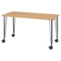 IKEA ANFALLARE / KRILLE Письменный стол, бамбук / черный, 140x65 см 89509995 895.099.95