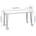 IKEA ANFALLARE АНФАЛЛАРЕ / KRILLE КРИЛЛЕ Письменный стол, бамбук / белый, 140x65 см 89417707 | 894.177.07
