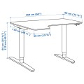 IKEA BEKANT БЕКАНТ Углов письменный стол левый / регулируемая высота, линолеум синий / белый, 160x110 см 79282313 792.823.13