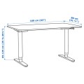 IKEA BEKANT БЕКАНТ Письменный стол с регулировкой высоты, линолеум синий / белый, 160x80 см 09282199 092.821.99