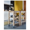 IKEA BEKVÄM Стол-тележка кухонный с колесами, бук, 58x50 см 70240351 702.403.51
