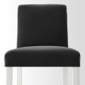 IKEA BERGMUND БЕРГМУНД Табурет барный со спинкой, белый / Djuparp темно-серый, 62 см 89399765 893.997.65