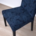 IKEA INGATORP ИНГАТОРП / BERGMUND БЕРГМУНД Стол и 4 стула, черный / Kvillsfors темно-синий / синий, 110/155 см 79428952 794.289.52
