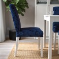 IKEA BERGMUND БЕРГМУНД Стул, белый / Kvillsfors темно-синий / синий 39428973 | 394.289.73