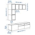 IKEA BESTÅ БЕСТО / EKET ЭКЕТ Комбинация шкафов для ТВ, белый / под беленый дуб, 180x42x170 cм 29286752 292.867.52