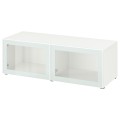 IKEA BESTÅ БЕСТО Шкаф-витрина, белый Glassvik / белый / салатовый прозрачное стекло, 120x42x38 см 79489163 794.891.63
