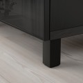 IKEA BESTÅ БЕСТО Комбинация для хранения с дверцами, черно-коричневый / Glassvik / Stubbarp черное / прозрачное стекло, 180x42x74 см 99139913 991.399.13