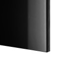IKEA BESTÅ БЕСТО Комбинация для хранения с дверцами / ящиками, черно-коричневый / Selsviken / Stubbarp глянцевый / черное прозрачное стекло, 120x42x213 см 69421545 694.215.45