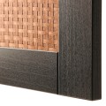 IKEA BESTÅ БЕСТО Комбинация для хранения с дверцами, черно-коричневый Studsviken / темно-коричневый плетеный тополь, 120x42x193 см 39421655 394.216.55