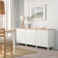 IKEA BESTÅ БЕСТО Комбинация для хранения с дверцами, белый / Smeviken / Kabbarp белый, 180x42x76 cм 99387762 993.877.62